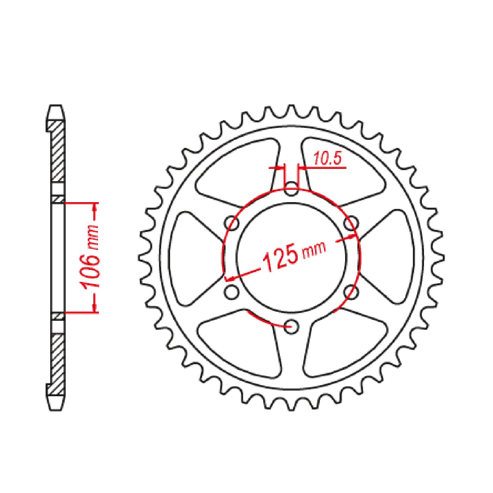 SPKT REAR OE STEEL 2020 41T #520
