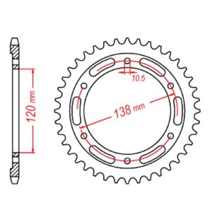 SPKT REAR OE STEEL 1220 38T #520
