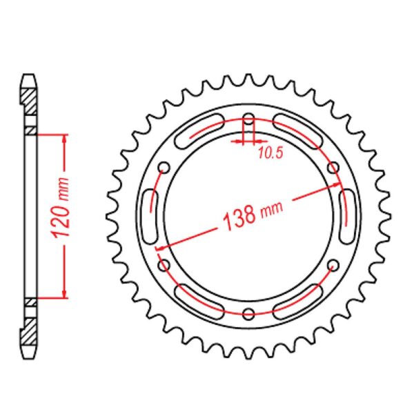SPKT REAR OE STEEL 1220 38T #520
