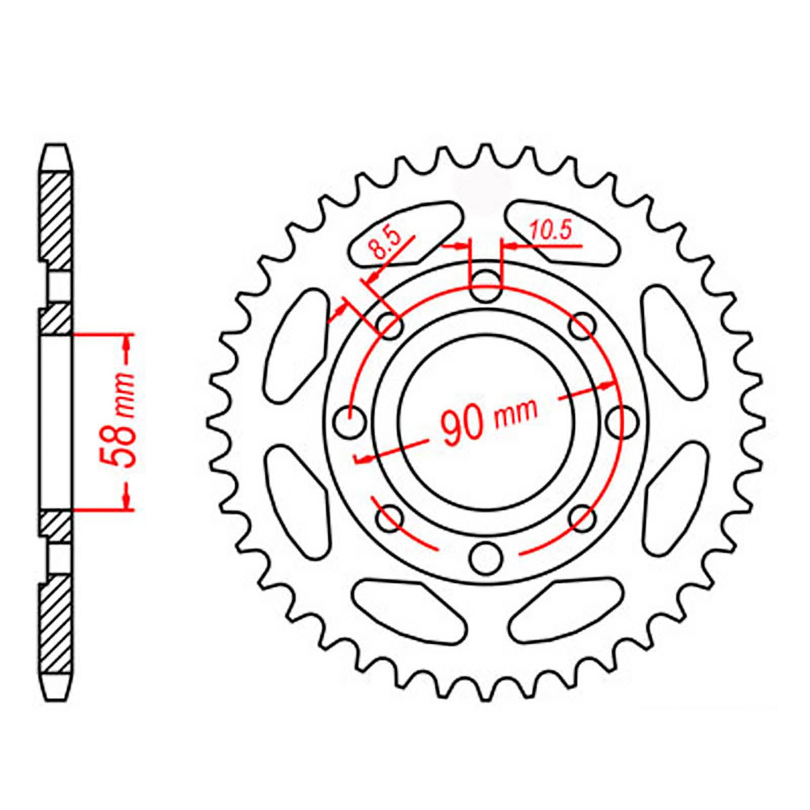 SPKT REAR OE STEEL 269 47T #428