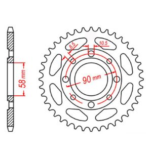 SPKT REAR OE STEEL 269 51T #428 (58mm CTR HOLE)
