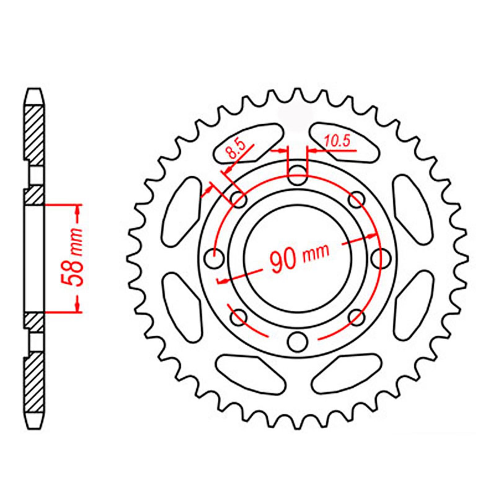 SPKT REAR OE STEEL 269 51T #428 (58mm CTR HOLE)