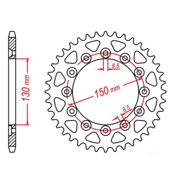SPKT REAR OE STEEL 251 48T #520