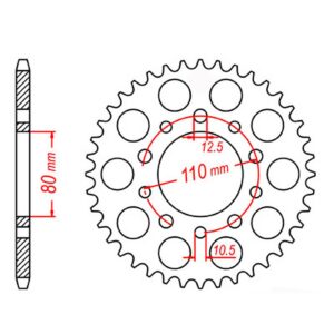 SPKT REAR OE STEEL 1334 40T #530