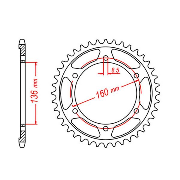 SPKT REAR OE STEEL 005 47T #520