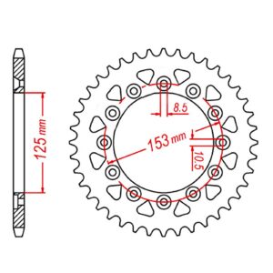 SPKT REAR OE STEEL 210 / 301 55T #520