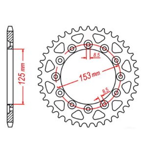 SPKT REAR OE STEEL 210 55T #520 8.5mm