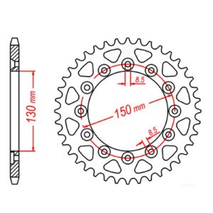 SPKT REAR OE STEEL 245/2 43T #520