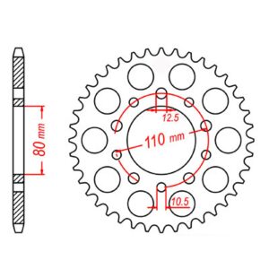 SPKT REAR OE STEEL 1332 39T #525