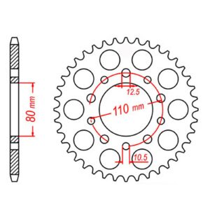 SPKT REAR OE STEEL 1332 40T #525