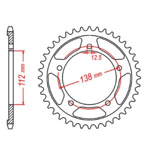 SPKT REAR OE STEEL 1304 43T #525