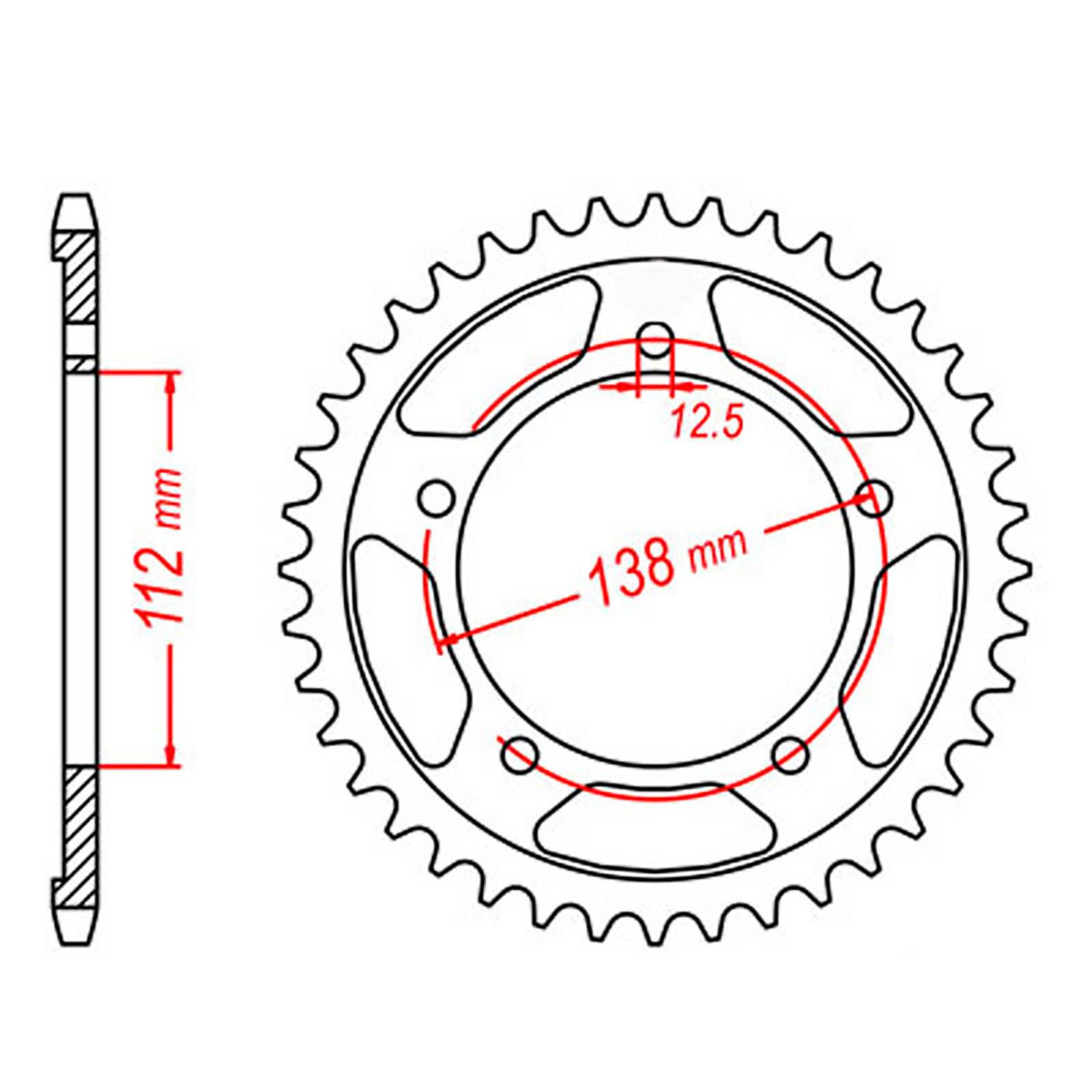 SPKT REAR OE STEEL 1304 43T #525