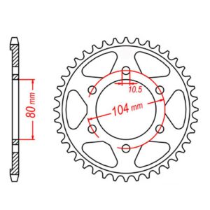 SPKT REAR OE STEEL 1489 42T #525