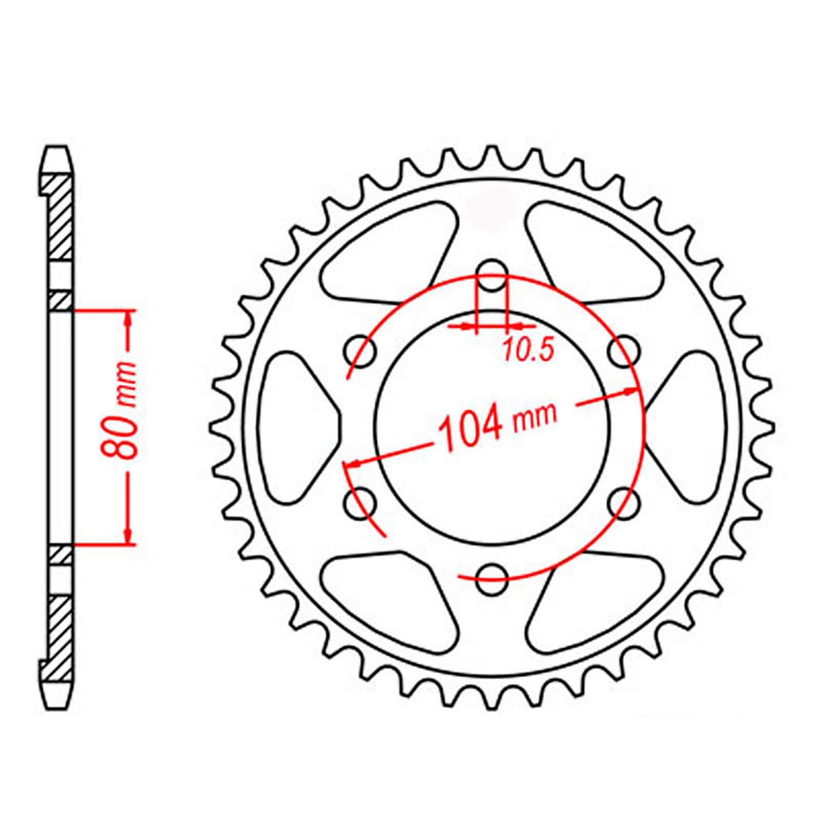 SPKT REAR OE STEEL 1489 42T #525