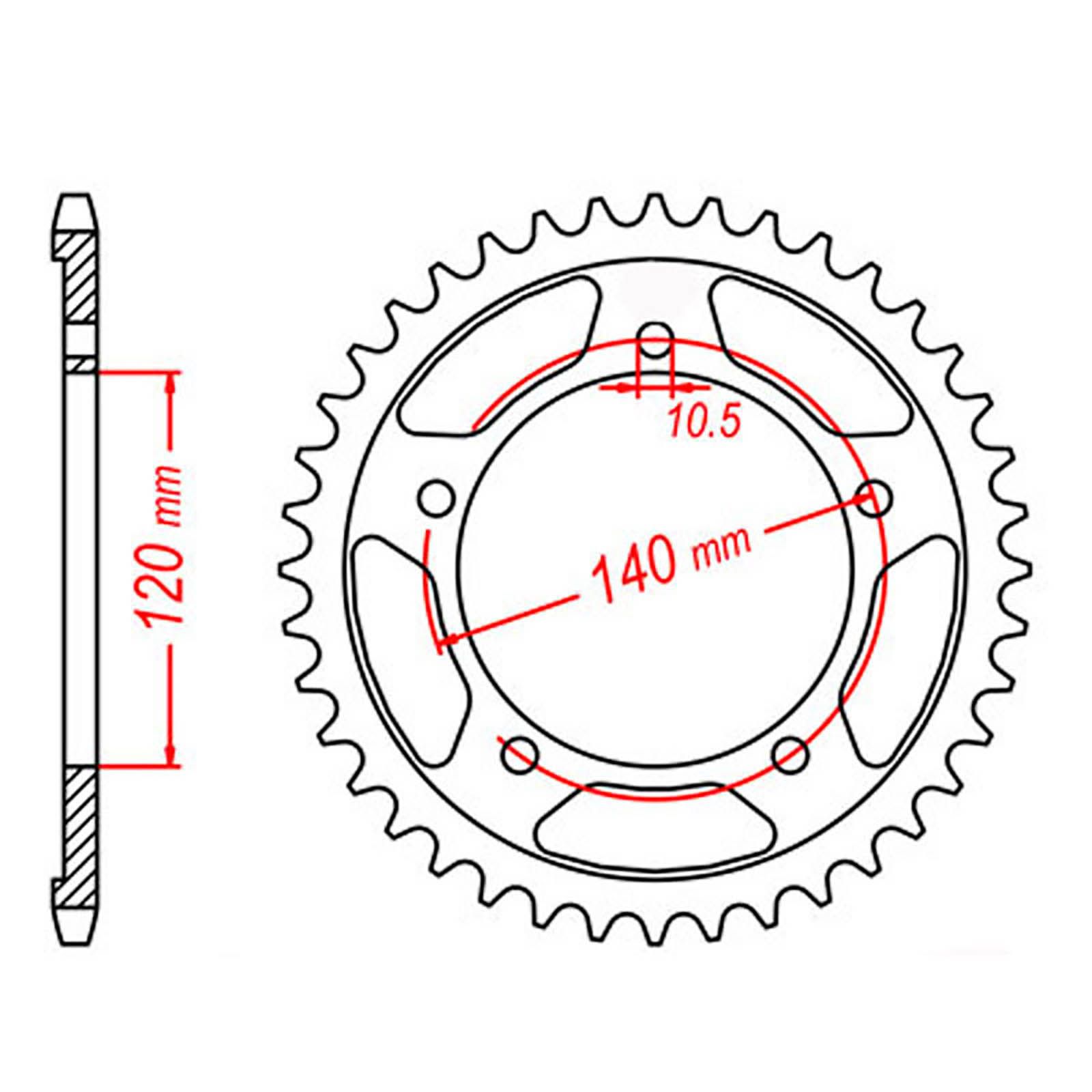 SPKT REAR OE STEEL 1792 42T #525