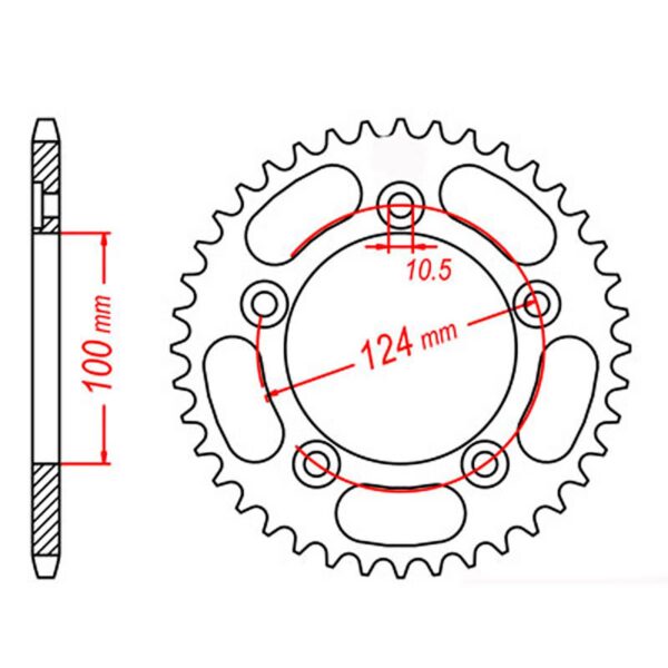 SPKT REAR OE STEEL 744 39T #525