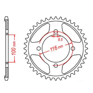 SPKT REAR OE STEEL 462 51T #428