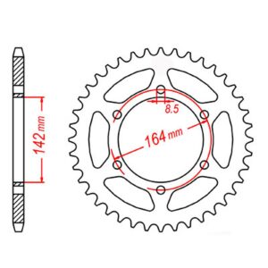 SPKT REAR OE STEEL 1068 44T #520
