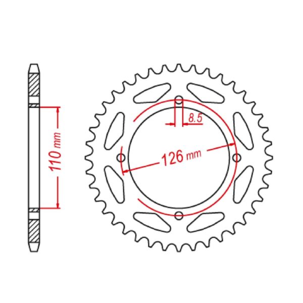 SPKT REAR OE STEEL 1466 47T #428