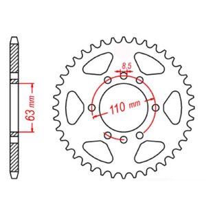 SPKT REAR OE STEEL 890 45T #520