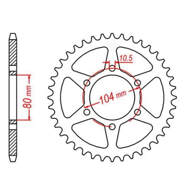 SPKT REAR OE STEEL 478 47T #520