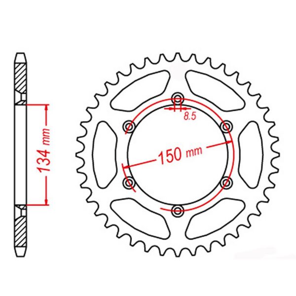 SPKT REAR OE STEEL 460 48T #520