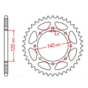 SPKT REAR OE STEEL 487 43T #520