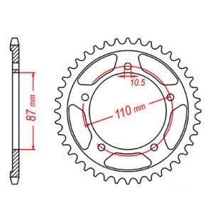 SPKT REAR OE STEEL 823 39T #520
