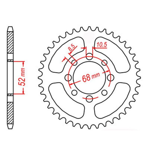 SPKT REAR OE STEEL 801 38T #420