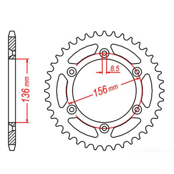 SPKT REAR OE STEEL 822 50T #520