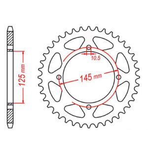 SPKT REAR OE STEEL 857 40T #520