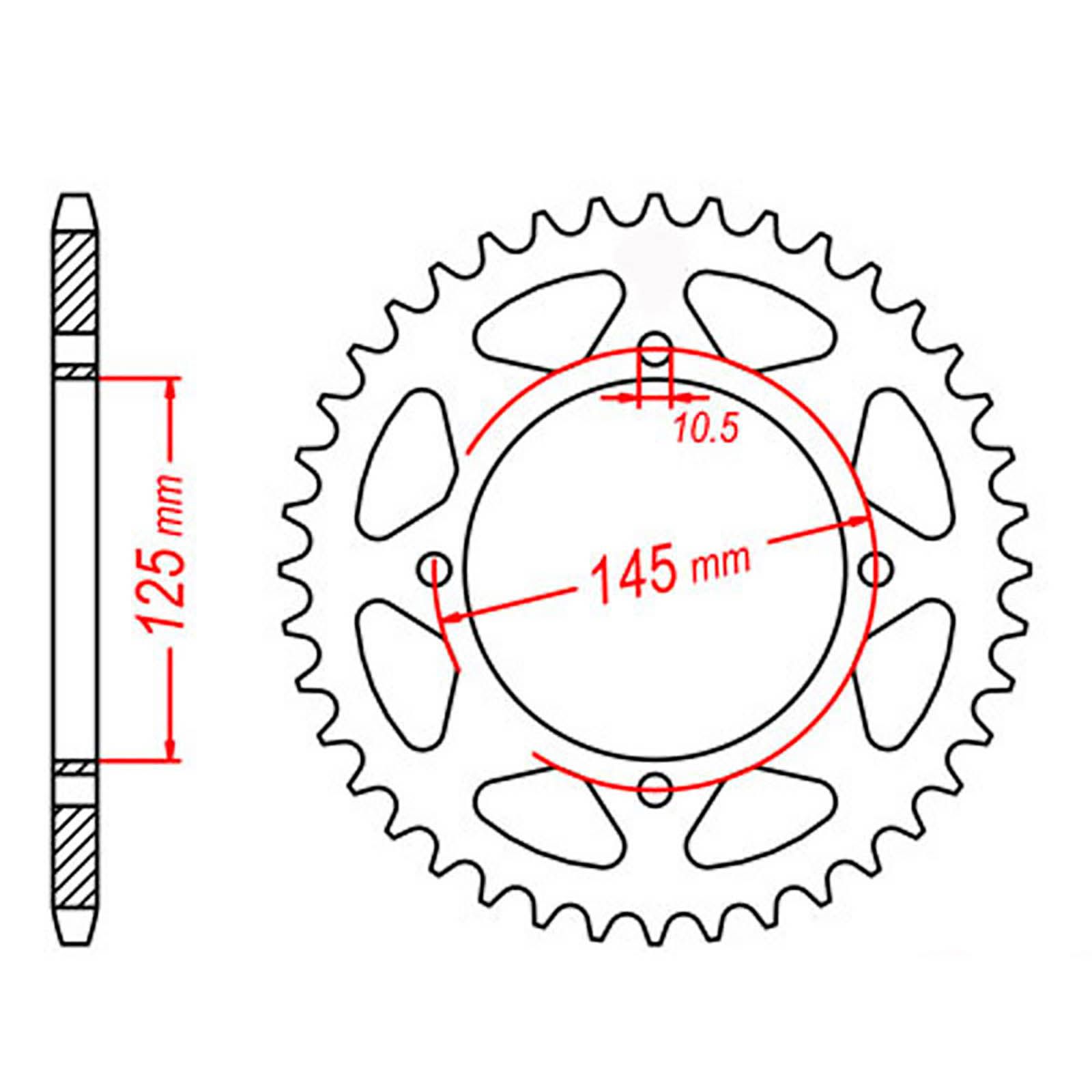 SPKT REAR OE STEEL 857 40T #520