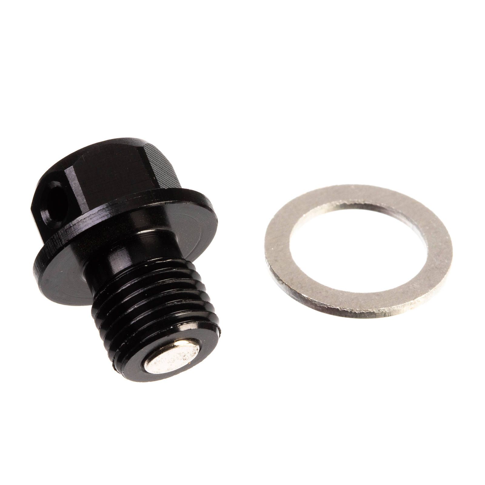 WHITES MAGNETIC SUMP PLUG BLK M12 x 12 - P1.25