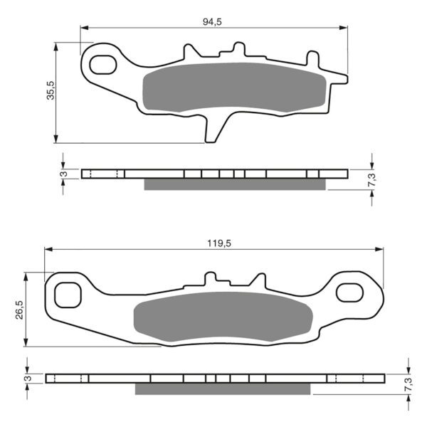GOLDfren Brake Pads - K5 Off-Road Racing (GF108)