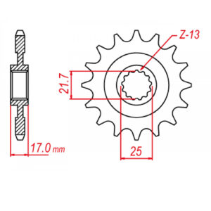 MTX 1381 Steel Front Sprocket #520 (15T)