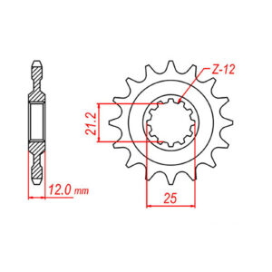 MTX 823 Steel Front Sprocket #520 (12T) (10-HQ1-12)