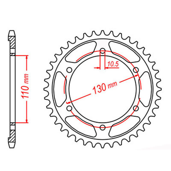 MTX 479 Steel Rear Sprocket #530 (46T)
