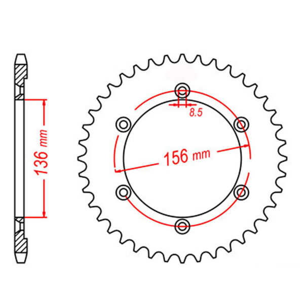 MTX 1791 Steel Rear Sprocket #525 (42T)