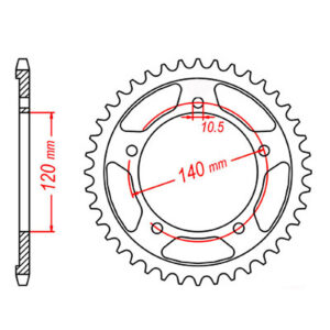 MTX 1792 Steel Rear Sprocket #525 (45T)