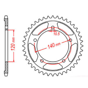MTX 1800 Steel Rear Sprocket #530 (43T)