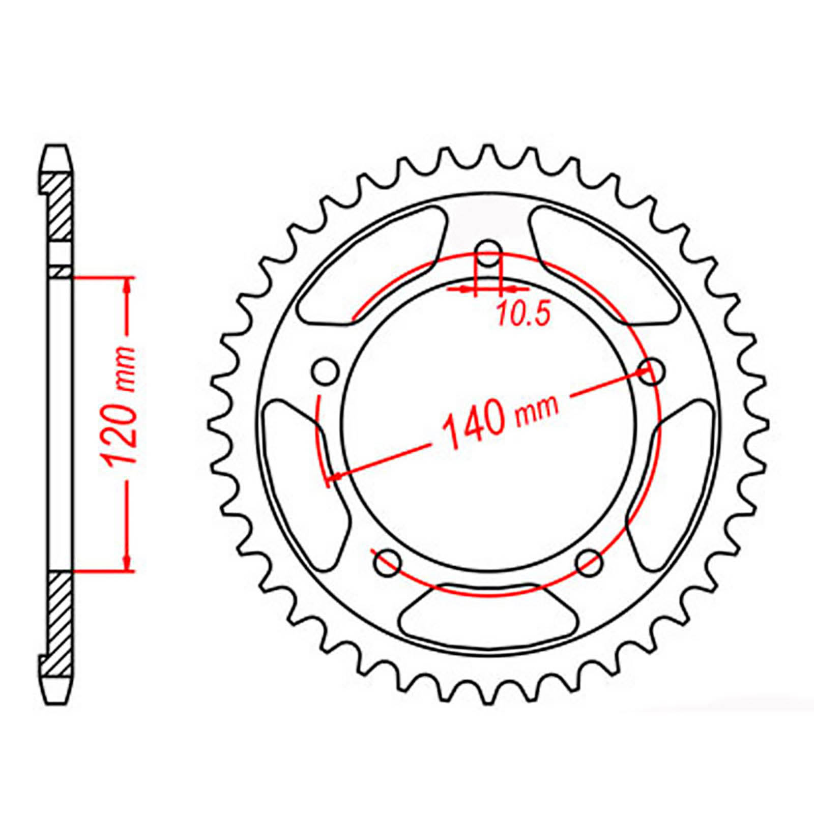 MTX 1800 Steel Rear Sprocket #530 (43T)