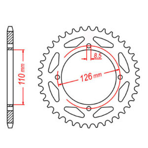 MTX 1465 Steel Rear Sprocket #420 (47T) (11-455-47)
