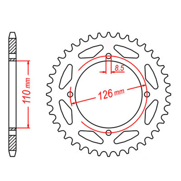 MTX 1465 Steel Rear Sprocket #420 (47T) (11-455-47)