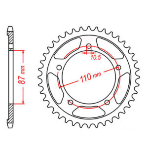 MTX 823 Steel Rear Sprocket #520 (49T) (11-01D-49)