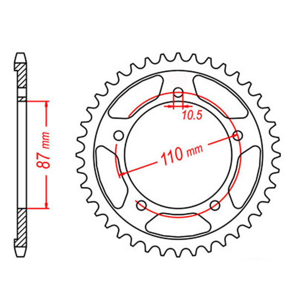 MTX 823 Steel Rear Sprocket #520 (49T) (11-01D-49)