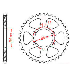 MTX 809 Steel Rear Sprocket #428 (47T)
