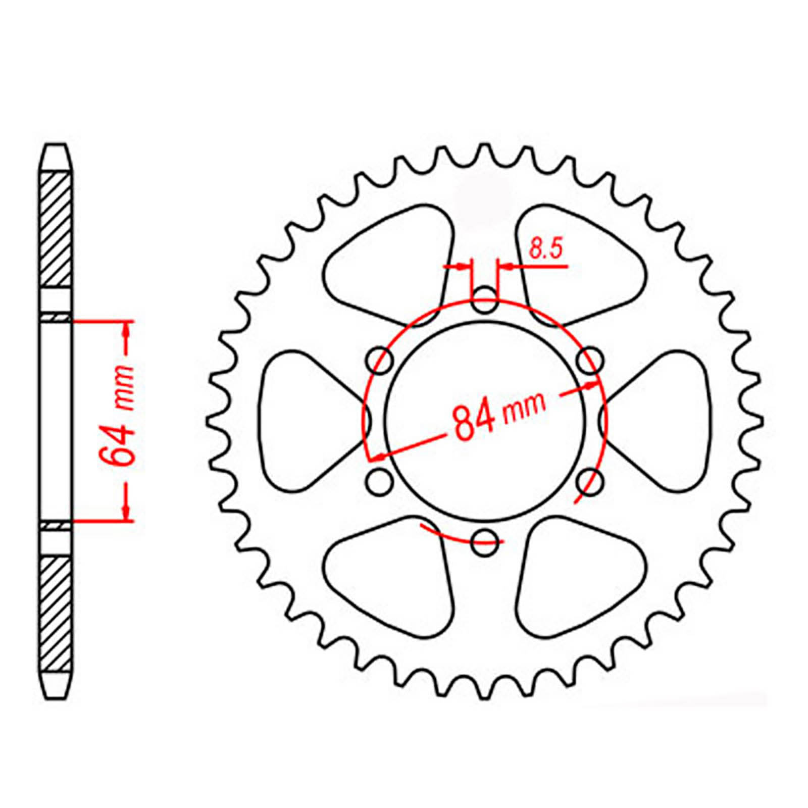 MTX 809 Steel Rear Sprocket #428 (47T)