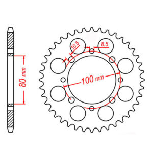 MTX 819/2 Steel Rear Sprocket #520 (41T) (11-113-41)