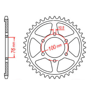 MTX 816 Steel Rear Sprocket #530 (48T) (11-476-48)