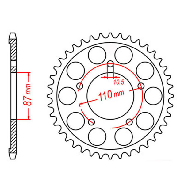 MTX 807 Steel Rear Sprocket #525 (48T)